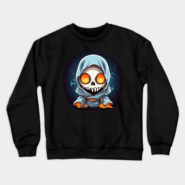 Eerie Halloween Ghoul Art - Spooky Season Delight Crewneck Sweatshirt by Captain Peter Designs